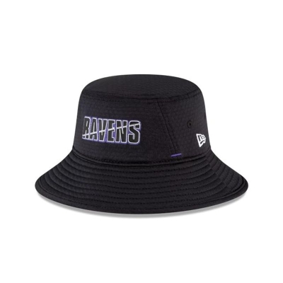 Baltimore Ravens Gorra | New Era NFL Official Summer Sideline Stretch Bucket Hat Mexico - Negros